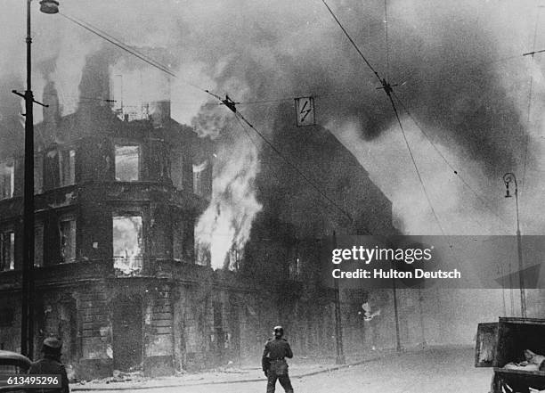 In 1943 the Warsaw Ghetto was burnt to the ground by Nazi troops and all its surviving inhabitants were sent to the concentration camp at Treblinka,...