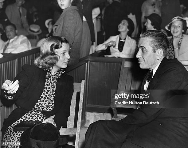 American actress Margaret Sullavan and husband Leland Hayward at the Hollywood Bowl in California, ca. 1945.