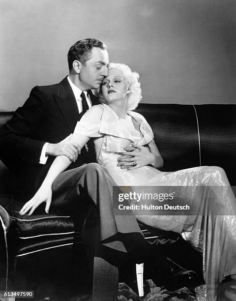 Actor William Powell and actress Jean Harlow, who appeared together in the film Reckless ca. 1932.