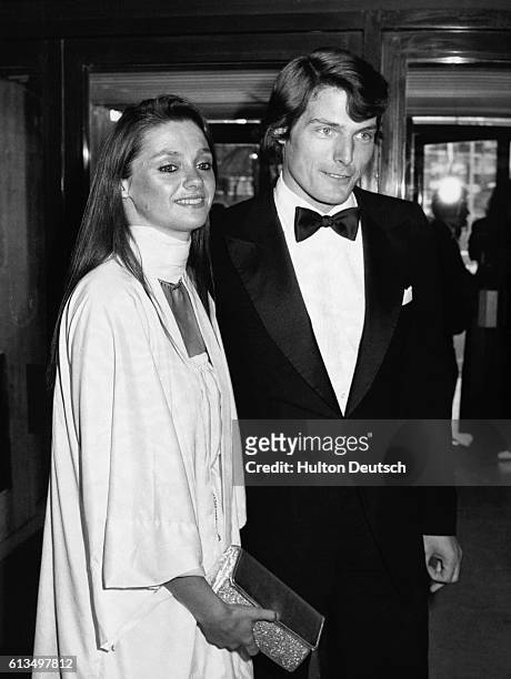 Actor Christopher Reeve and Gae Exton at the Wembley Conference Centre where Reeve receive the award for most promising newcomer at the BAFTA's for...