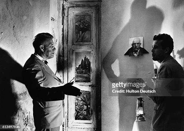 American sexologist Professor Alfred Kinsey during a visit to the Italian Abby where the writer and magician Aleister Crowley formed his own sect. He...
