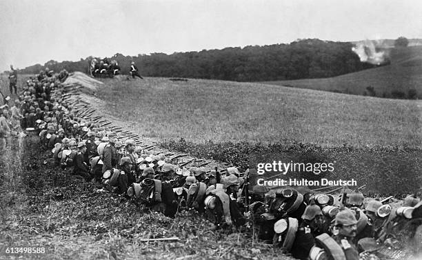 German troops in their trenches in East Prussia during the First World War.