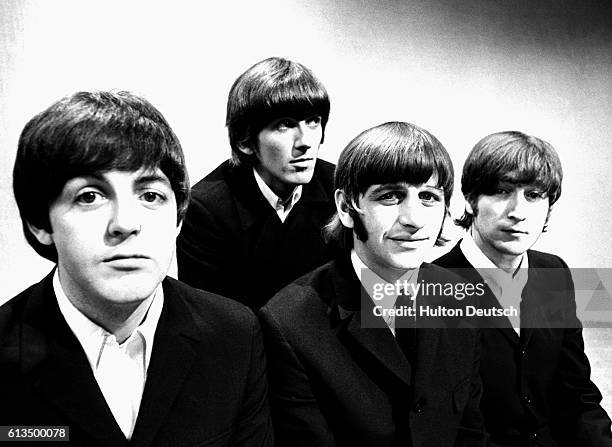 British pop music group The Beatles, one week before their tour to Germany and Japan, L-R: Paul McCartney, George Harrison, Ringo Starr, John Lennon....