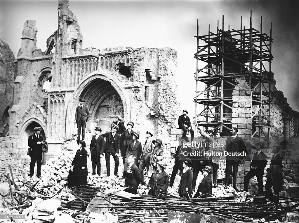 Ruins of Cloth Hall in Ypres