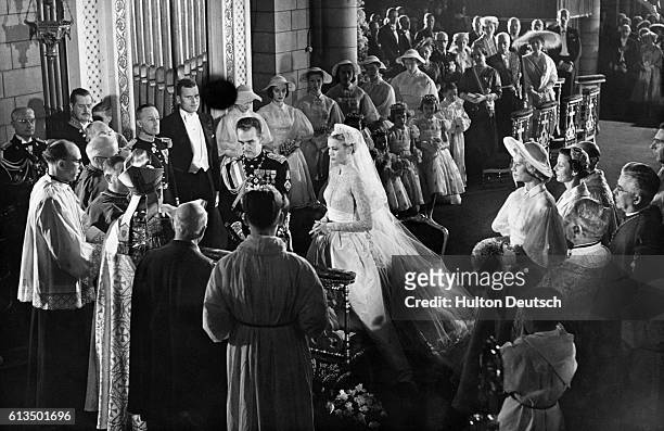 Prince Rainier III , of Monaco marries the American actress, Grace Kelly , in Monaco Cathedral in April 1956. The Catholic ceremony was conducted by...