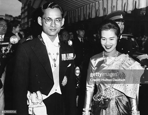 King And Queen Of Siam Entertain. The King and Queen of Siam, now on a state visit to England, entertained the Queen and Duke of Edinburgh, and other...