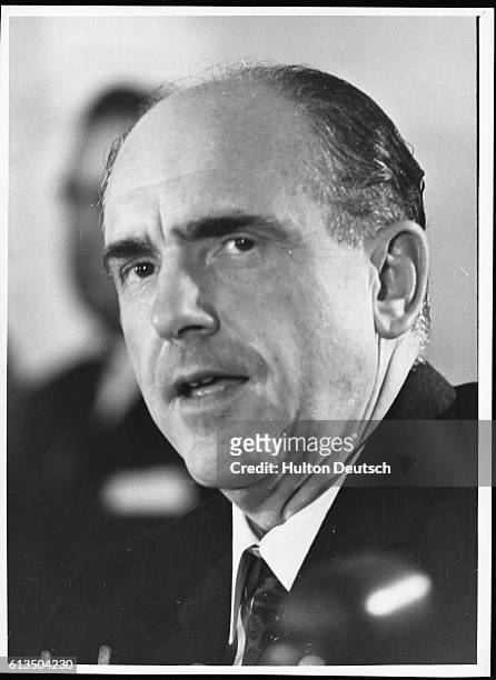Greek politician and first Socialist Prime Minister, Andreas Papandreou, son of George Papandreou, while on exile, in 1968.