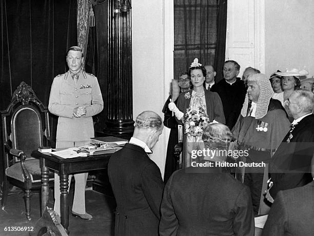 Edward VIII, the Duke of Windsor between 1894 and 1972, takes the oath of office in 1940, making him Governor General of the Bahamas. His wife Wallis...