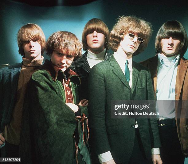 Pop group The Byrds : Chris Hillman; Dave Crosby; Mike Clark; Jim McGuinn; and Gene Clark.