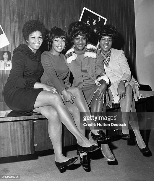 Pop group The Sweet Inspirations, from left to right: Cissy Drinkard Houston; Myrna Smith; Sylvia Shamwell; and Estelle Brown.