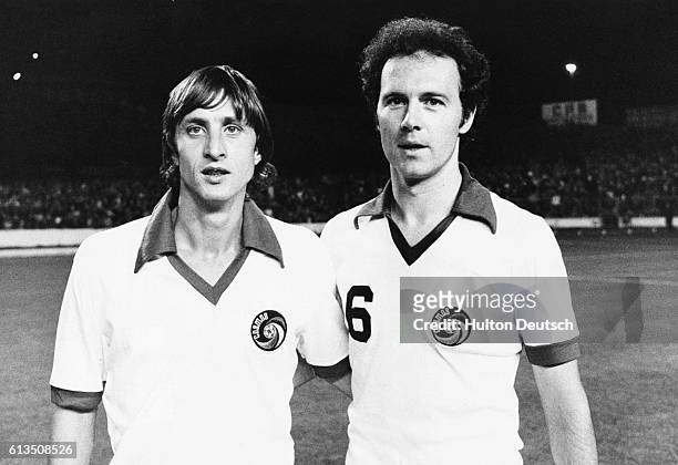Johan Cruyff and Franz Beckenbauer.