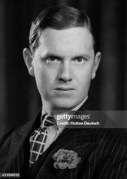 The English novelist, travel writer and biographer Evelyn Waugh , author of Brideshead Revisited and Vile Bodies 1943.