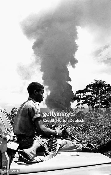 Soldiers involved in the Biafran War in Nigeria in 1968.