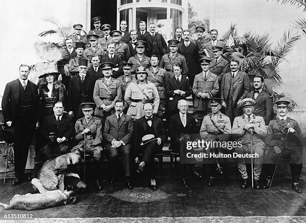 The delegates of the Mespot Commission at the Cairo Conference. The group was set up by Colonial Secretary Winston Churchill to discuss the future of...
