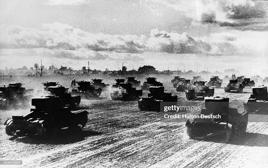 Russian Tanks Preparing for Battle