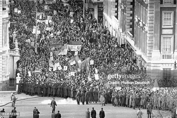 Students Rioting in Grosvenor Square in 1968