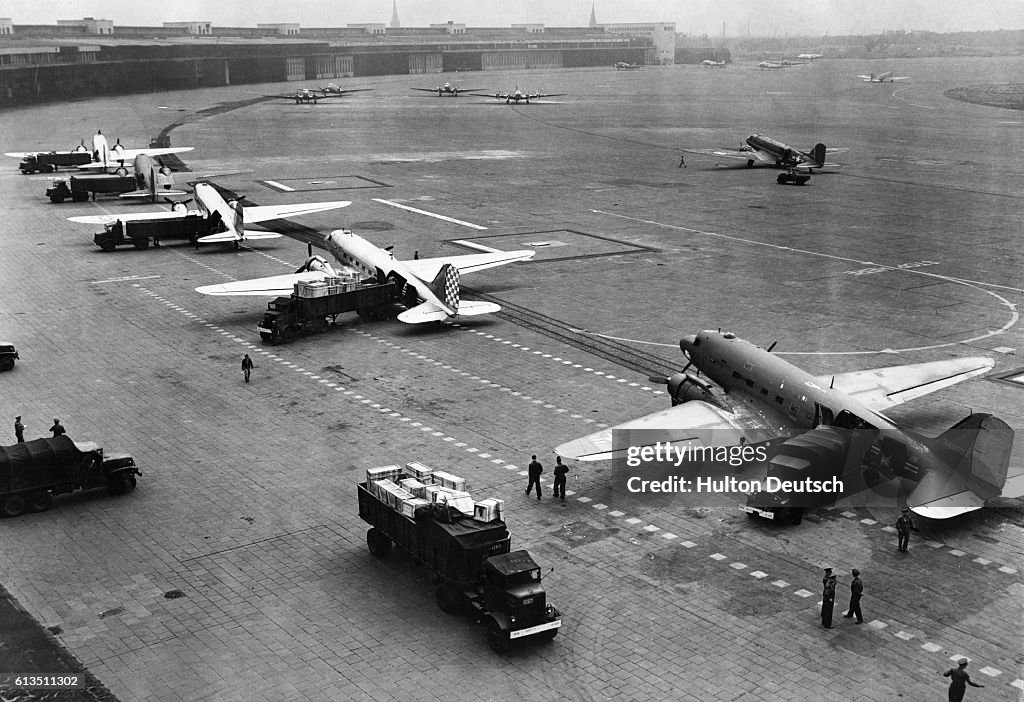 Transport Planes Unloading at Airport