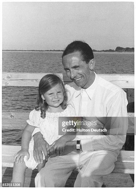 Dr Goebbels, Nazi propaganda minister, on holiday with his daughter Helga.