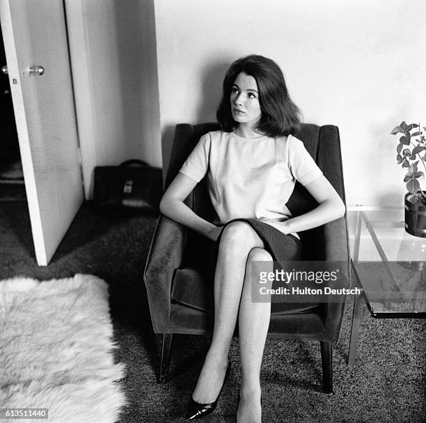 Portrait of Christine Keeler, a former model and showgirl who was jailed for her involvement in a political scandal with John Profumo, the...