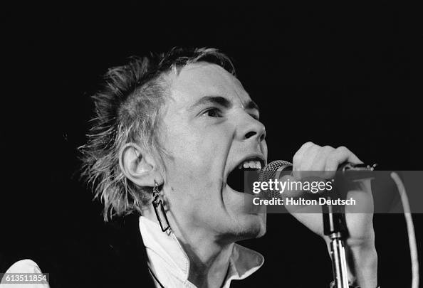 British punk rock singer Johnny Rotten, influential lead singer of ...