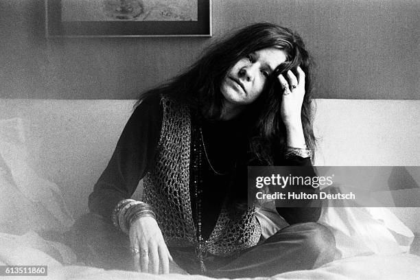 American singer Janis Joplin, in London, 1969. 1969 Portrait of Janis Joplin.