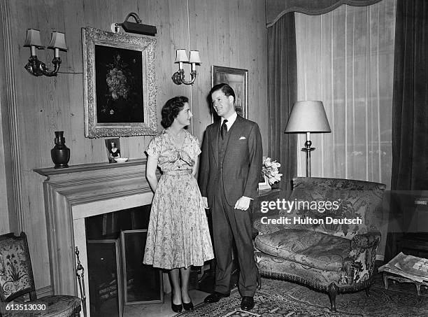 Viscount Althorp with his bride-to-be Frances Roche. Their marriage will be held in Westminster Abbey and their reception at St. James Palace.