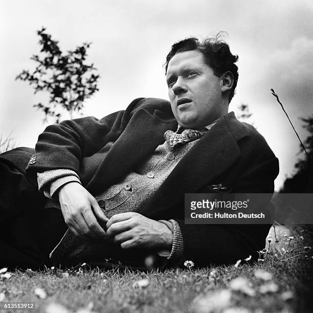 Dylan Thomas the Welsh poet, born in Swansea, the son of a schoolmaster. His works include Twenty Five Poems and Portrait of the Artist as a Young...