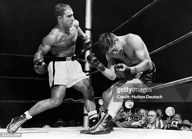 Rocky Marciano Defending His World Heavyweight Title