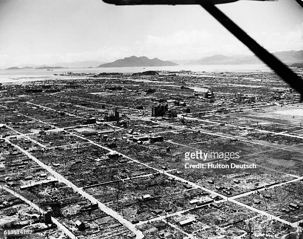 The ruins of Hiroshima after the first atomic bombing.