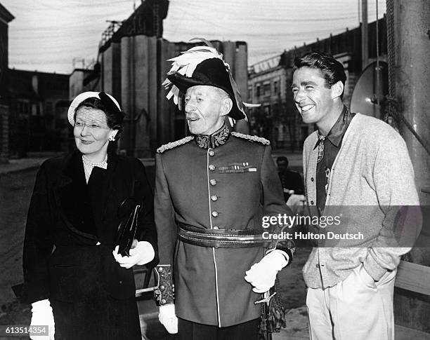 British actor Peter Lawford with his parents, Sir Sidney and Lady Lawford.