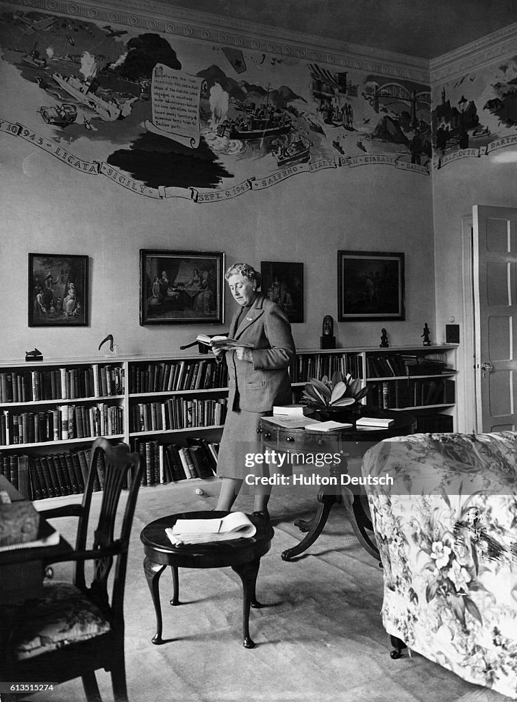 Agatha Christie in Her Library