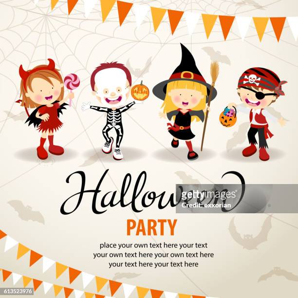 halloween costume party - period costume stock illustrations