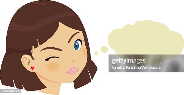 girl face - cartoon eyebrows stock illustrations