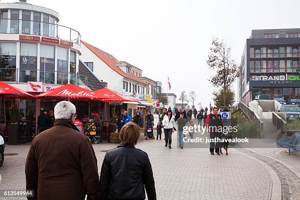 in pedestrian zone of st. peter-ording - st peter ording stock pictures, royalty-free photos & images