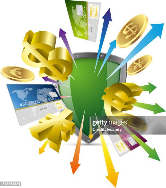 financial security - emblem credit card payment stock illustrations