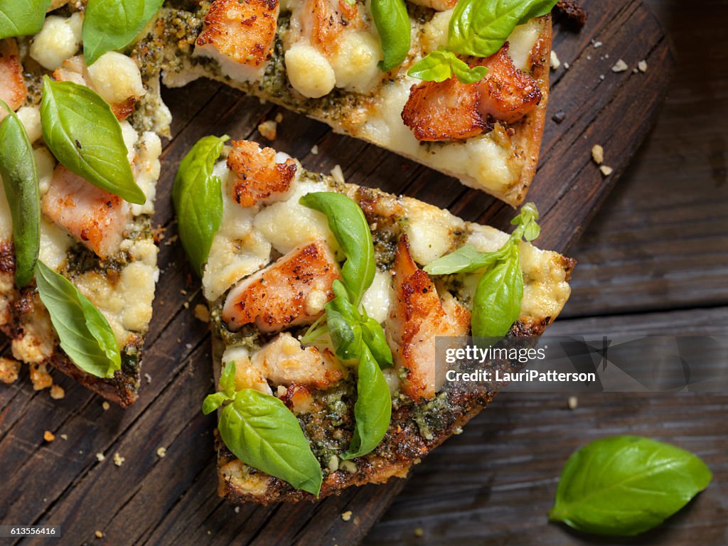 Grilled Chicken with Basil Pesto Sauce and Goat Cheese