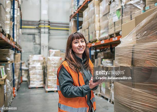 warehouse delivery check - beroep stockfoto's en -beelden