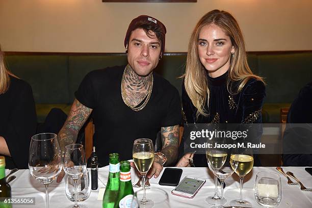 Fedez and Chiara Ferragni attend dinner for 'Inferno' Premiere hosted by Peuterey at Cantinetta Antinori on October 8, 2016 in Florence, Italy.
