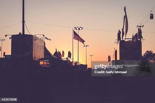state fair at sunset - tulsa stock pictures, royalty-free photos & images
