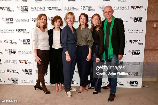 German Films Managing director Mariette Rissenbeek, Liv Lisa Fries, Sandra Huller, Paula Beer, Julia Jentsch and producer Peter Herrmann attend the...