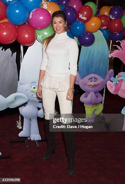 Amy Willerton attends the multimedia screening of "Trolls" at Cineworld Leicester Square on October 9, 2016 in London, England.