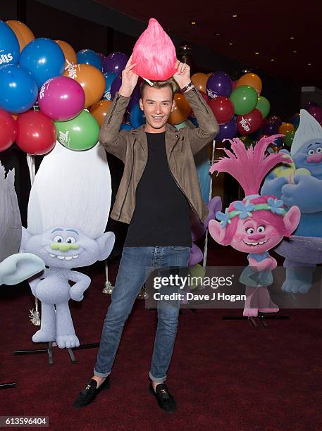 Harry Derbridge attends the multimedia screening of "Trolls" at Cineworld Leicester Square on October 9, 2016 in London, England.