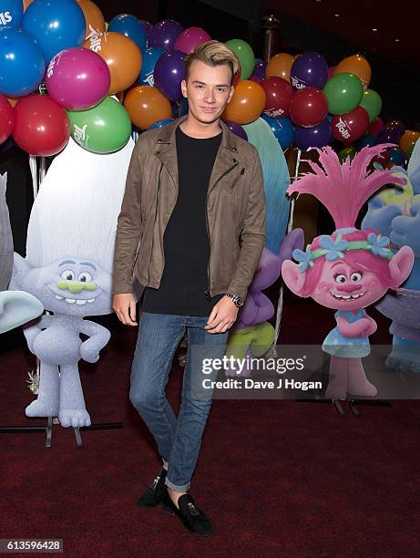 Harry Derbridge attends the multimedia screening of "Trolls" at Cineworld Leicester Square on October 9, 2016 in London, England.