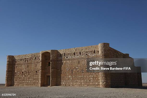 An Exterior view of Qasr Kharana, a 7th-8th Century desert castle on October 6, 2016 near Amman, Jordan prior to the FIFA U-17 Women's World Cup...