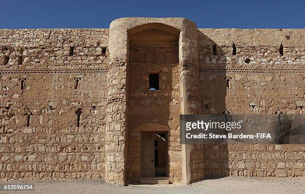 An Exterior view of Qasr Kharana, a 7th-8th Century desert castle on October 6, 2016 near Amman, Jordan prior to the FIFA U-17 Women's World Cup...