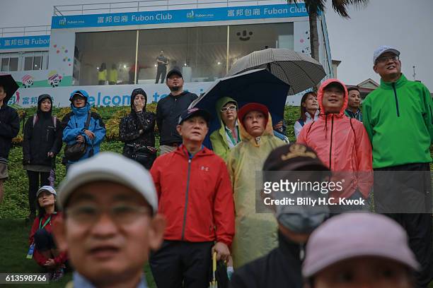 Spectators watch the competition in the Fubon Taiwan LPGA Championship on October 9, 2016 in Taipei, Taiwan.