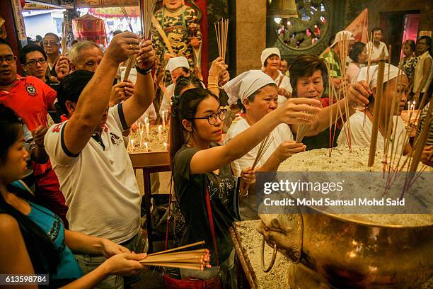 Malaysian ethnic Chinese during the Chinese Nine Emperor Gods Festival on October 9, 2016 in Kuala Lumpur, Malaysia. The Nine Emperor Gods Festival...