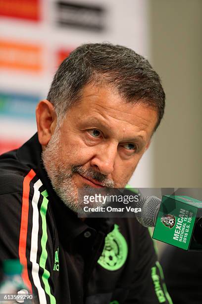 Juan Carlos osorio during a press conference at Nissan Stadium on October 07, 2016 in Nashville, Tennesse, United States.