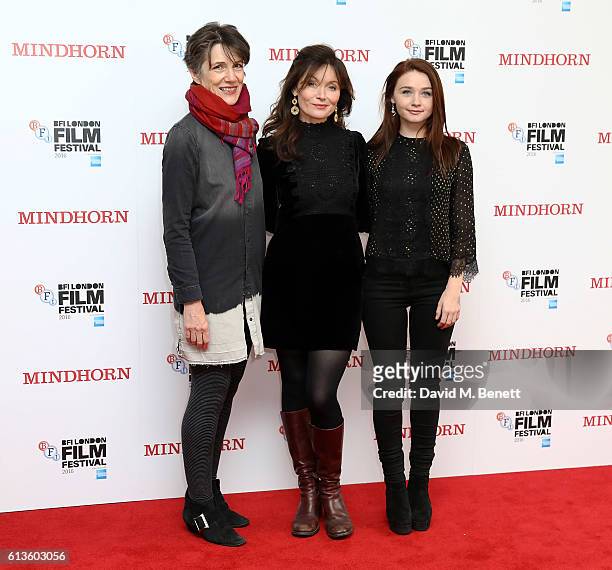 Harriet Walter, Essie Davis and Jessica Barden attend the 'Mindhorn' World Premiere screening during the 60th BFI London Film Festival at Odeon...