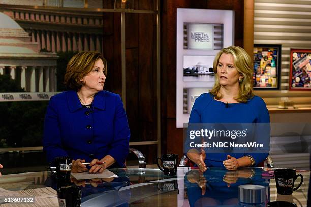 Pictured: Ruth Marcus, Columnist, Washington Post, left and Sara Fagen, Contributor, CNBC, right, appear on "Meet the Press" in Washington, D.C.,...